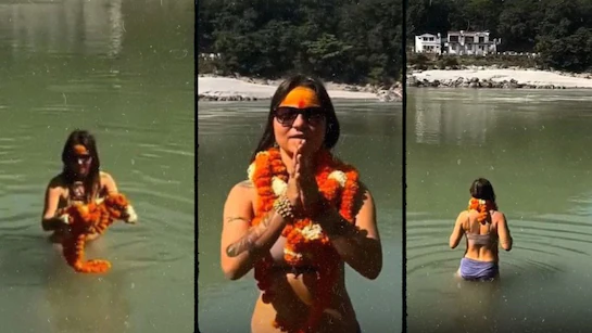 ऋषिकेश में विदेशी महिला का गंगा स्नान वीडियो वायरल
